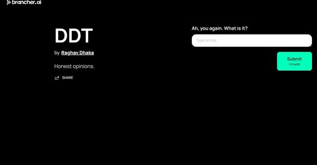 DDT - Honest AI for unbiased opinions.