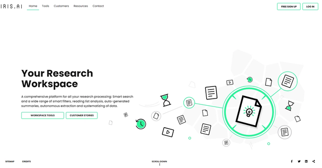 Iris.ai - Smart search & filters, auto-summaries, data extraction & systematizing.