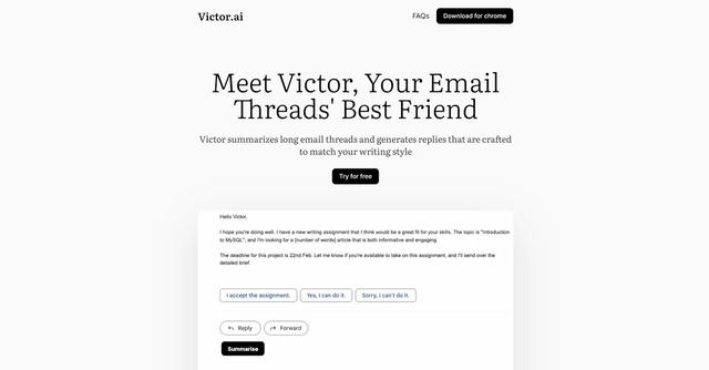 Victor - Generated and summarized email responses.