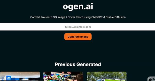 Ogen AI - Convert links into OG Image / Cover Photo using ChatGPT & Stable Diffusion