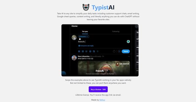 TypistAI - Automated daily writing and translation prompts.