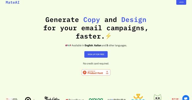 MateAI - Generate, Copy, Design email campaigns in 7 languages.