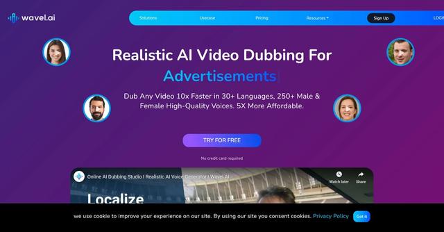 Wavel AI - Multilingual voiceovers & subtitles for videos.