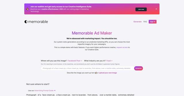 Memorable Ad Maker - Memorable Ad Maker is a tool that helps marketers create high-impact ads using advanced Creative Intelligence Suite technology.