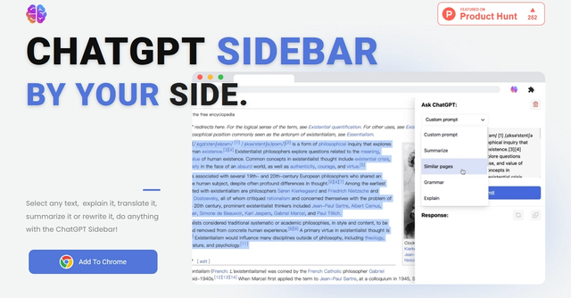 ChatGPT Sidebar - AI & you work side by side on any page