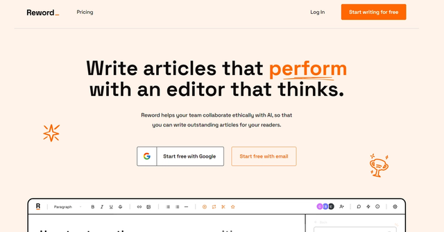 Reword - Articles that perform with an AI editor.