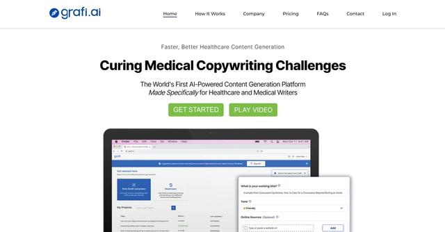 Grafi.ai - Grafi.ai is an AI-powered content generation tool specifically designed for healthcare and medical writers.