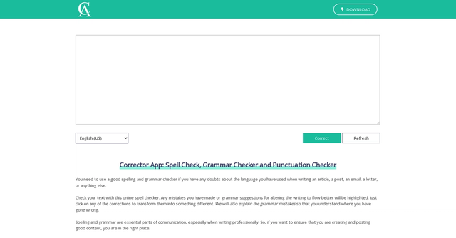 Corrector App - Check text with online spell checker