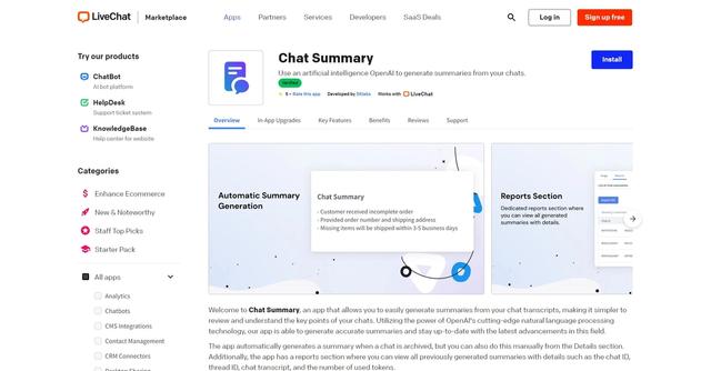 Chat Summary - Summarized chat transcripts.