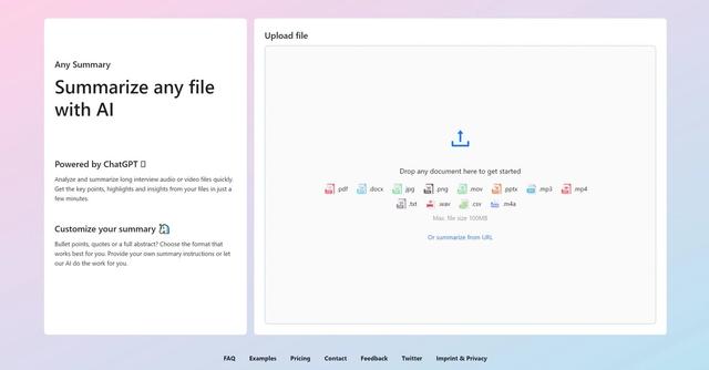 Any Summary - Saved time by summarizing documents.