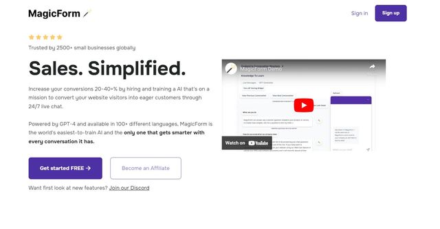 MagicForm - Train AI salesperson to boost conversions 20% in 3 mins