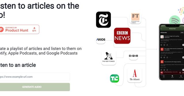 Ad Auris - Listen to articles on the go with Spotify, Apple Podcasts, and Google Podcasts.