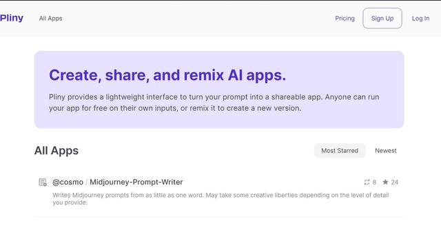 Pliny - Create, share, and remix AI apps.