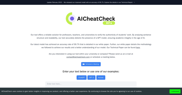 AICheatCheck - World's most accurate AI text detection tool