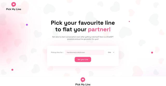 Pickmyline - Customized pickup lines for dating app users.