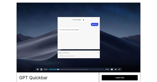 GPT Quickbar - Access a powerful AI desktop assistant with a simple shortcut for instant help