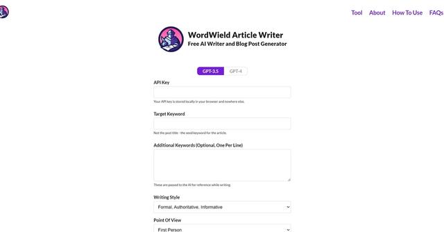 WordWield - Free AI Writer and Blog Post Generator