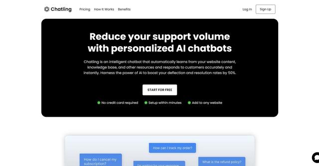 Chatling - Reduce your support volume with personalized AI chatbots