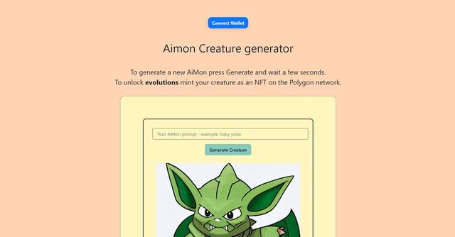 Aimons - With Aimons, users can generate their own unique AiMons, which are AI-generated creatures.