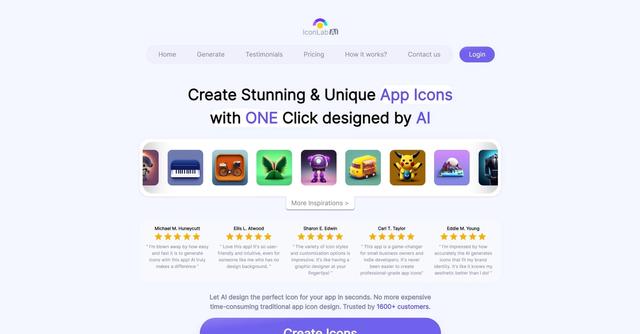 IconlabAI - IconlabAI is an AI-powered tool that quickly generates unique and visually appealing app icons.