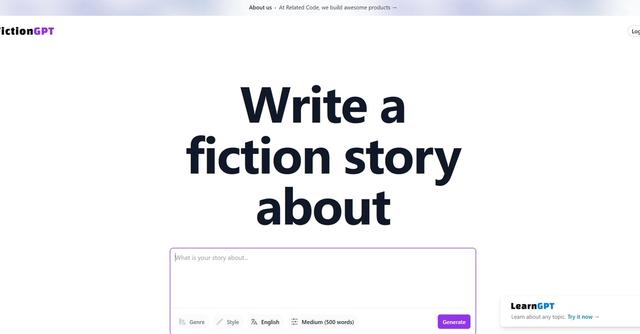 FictionGPT - Assisted creation of fictional stories for writers.