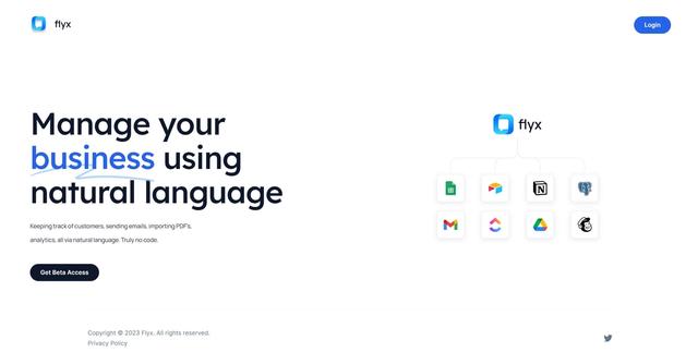 Flyx - Managed business operations with natural language.