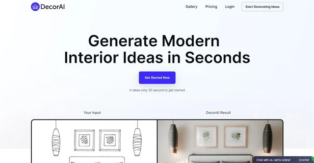 DecorAI - AI-powered interior design tool providing users with new decorating ideas for their rooms.
