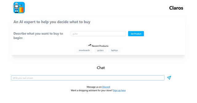 Claros - Claros is An AI expert to help you decide what to buy