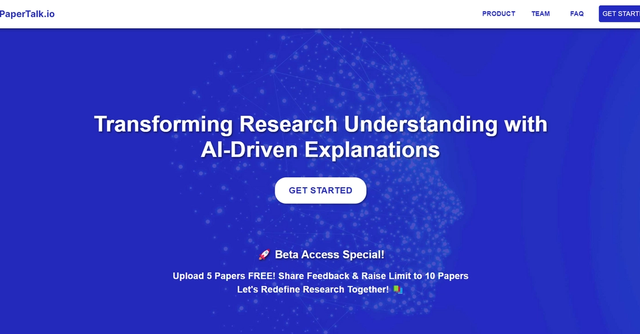 PaperTalk.io - PaperTalk.io is a platform that uses Generative AI technology to enhance the understanding of research papers.