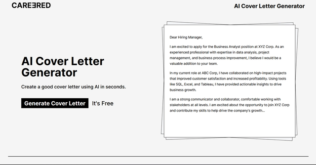 Careered AI - AI Cover Letter Generator