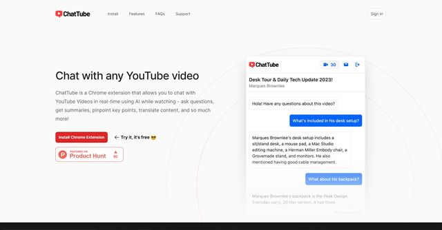 ChatTube - Chat with any YouTube video