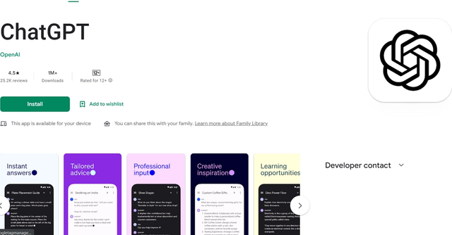 ChatGPT for Android - Provides instant answers, tailored advice, creative inspiration, professional input, and learning opportunities.