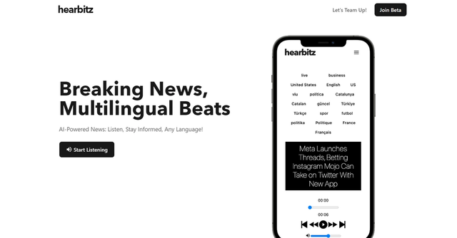 Hearbitz - News summarization tool for staying informed on current events and trending topics.