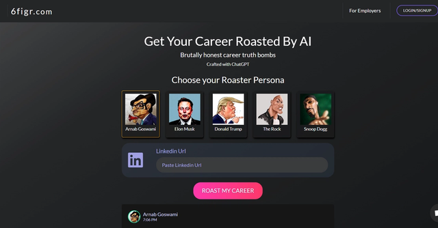 AI Roasts My Career - Provides individuals with brutally honest career assessments by using an AI-powered system