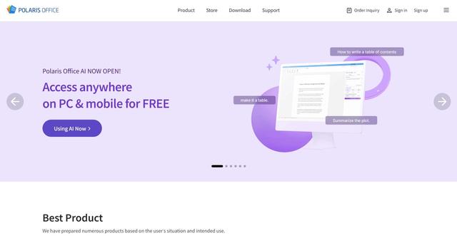 Polaris Office AI - Streamline the process of creating documents quickly and efficiently.