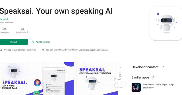 Speaksai - Offers instant answers to user questions through natural language processing and a friendly voice interface.