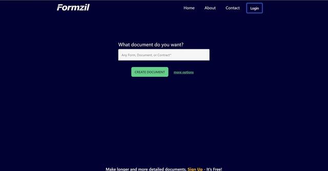 Formzil - Allows users to quickly and efficiently generate various types of documents, emphasizing ease of use and user experience.