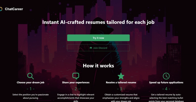 Chatcareer - Streamlines the resume creation process, saving time and effort for job seekers.