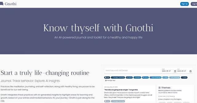 Gnothiai - Journal and toolkit designed to support personal growth and well-being through self-reflection, meditation, and healthy living practices.