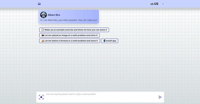 AlbertBro - AI-powered virtual math tutor.