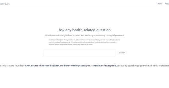 AI Health Query - Distills valuable insights from health-related podcasts and articles, offering users an efficient way to find answers to their health questions.