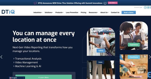 DTiQ - Gain real-time insights into your locations, monitor live video, integrate surveillance with transactional data, and receive alerts for suspicious activities.