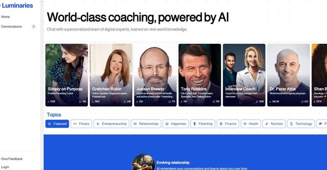 Luminaries - Users can gain access to a wealth of real-world knowledge tailored to their unique needs and aspirations.