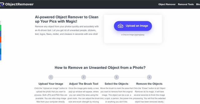 Object Remover - Effortlessly removes unwanted objects from images while preserving the original content and enhancing overall image quality.