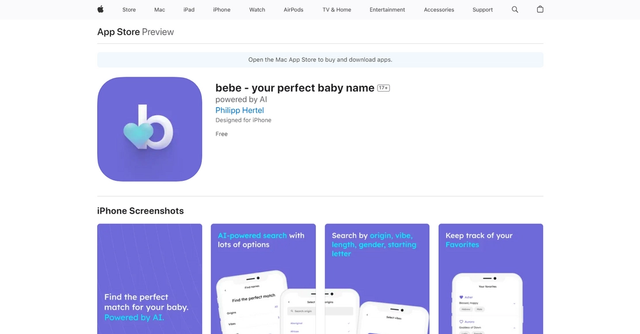 Bebe - Baby name finder that helps parents discover the perfect name for their little ones