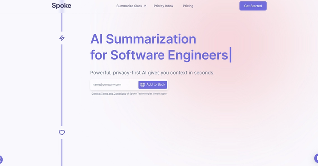 Spoke - Privacy-first AI tool designed to provide instant context to teams, saving them time and enhancing productivity within Slack.