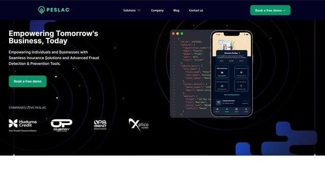 Peslac - AI/ML Insurance Platform that simplifies insurance management with a focus on streamlined onboarding.