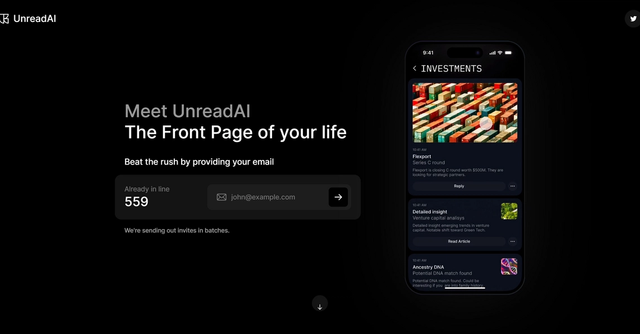 UnreadAI - Curated and personalized content to help you stay ahead and access important information before it becomes widely known.