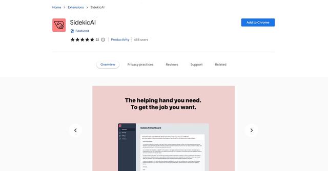 SidekicAI - Simplify the job application process by swiftly generating AI-enhanced cover letters.
