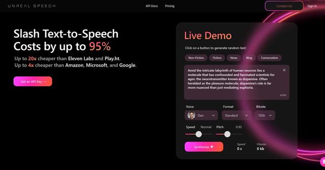 Unreal Speech - Text-to-Speech API for Scale.